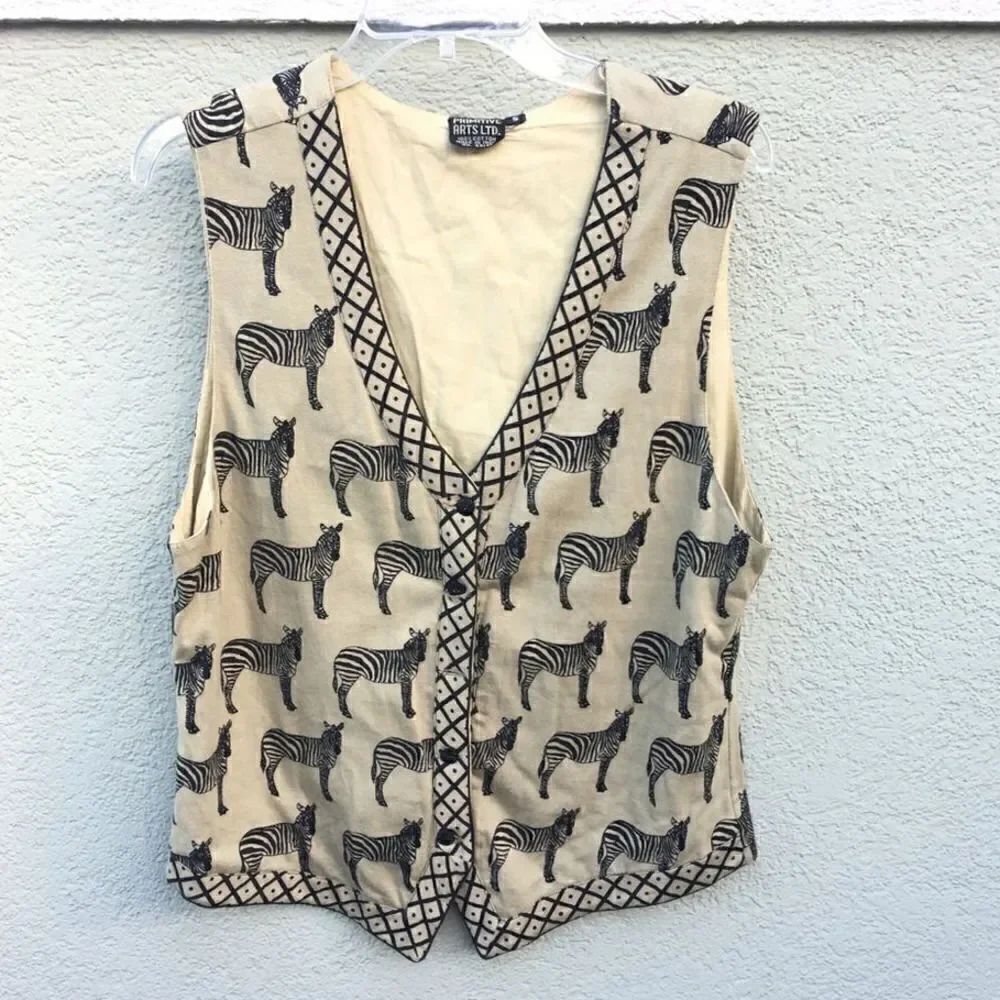 Vintage Primitive Arts Ltd. Cotton Zebra Vest